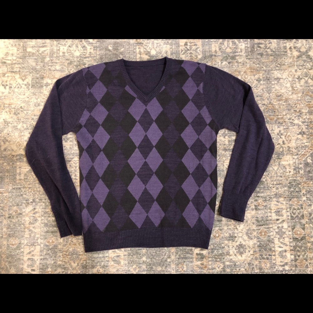 Purple checkered sweater